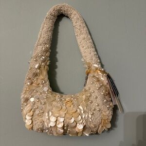 Viral white beaded bag